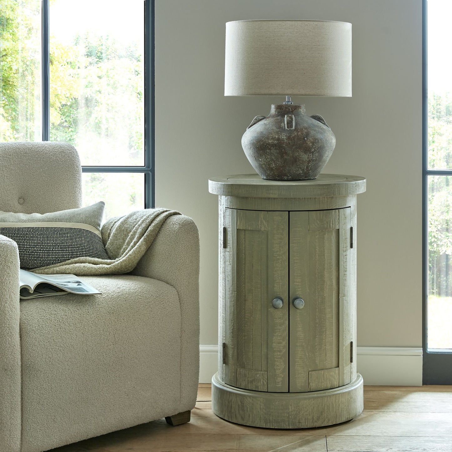 Whitewash Collection Round 2 Door Cupboard