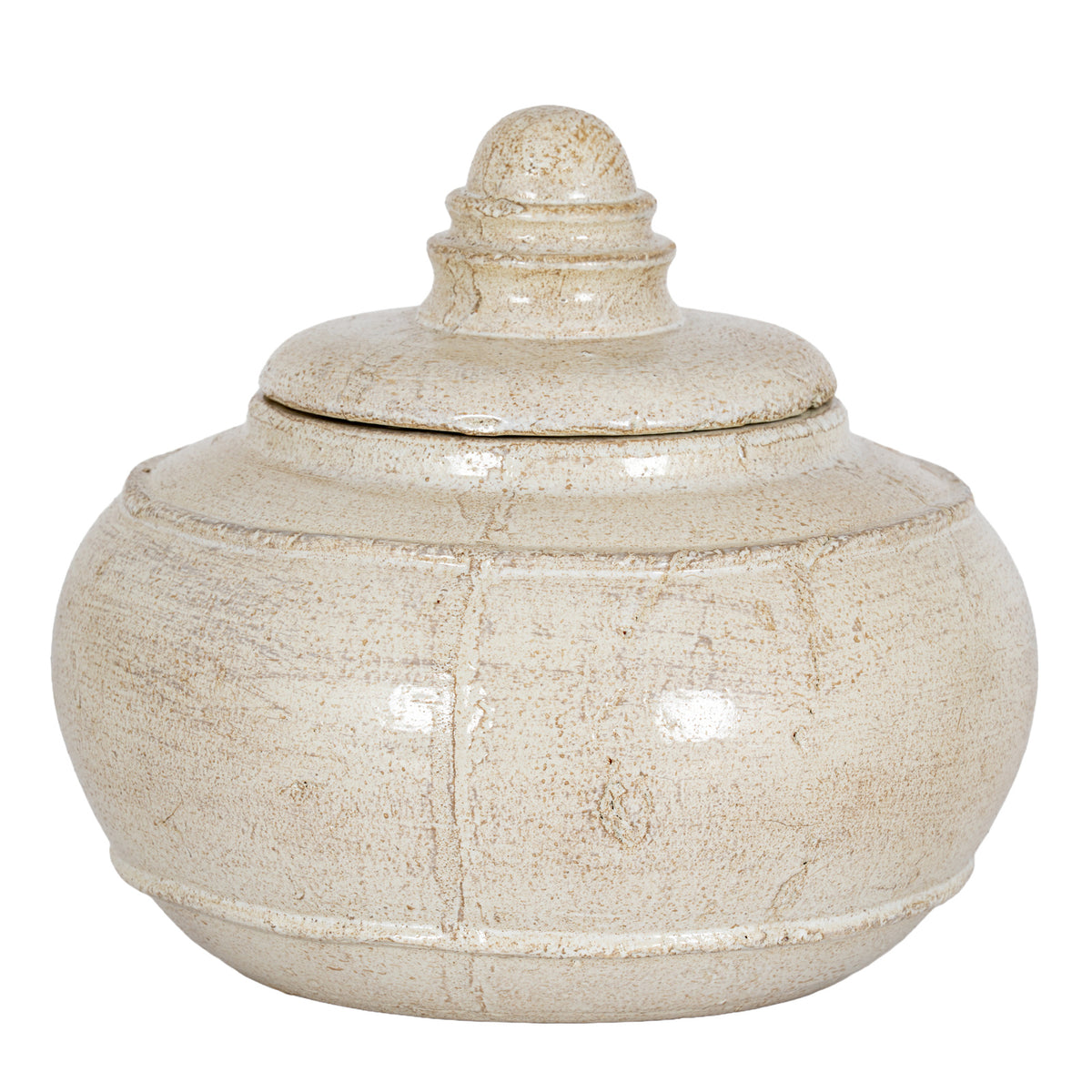 Rustic Glazed Lidded Pot