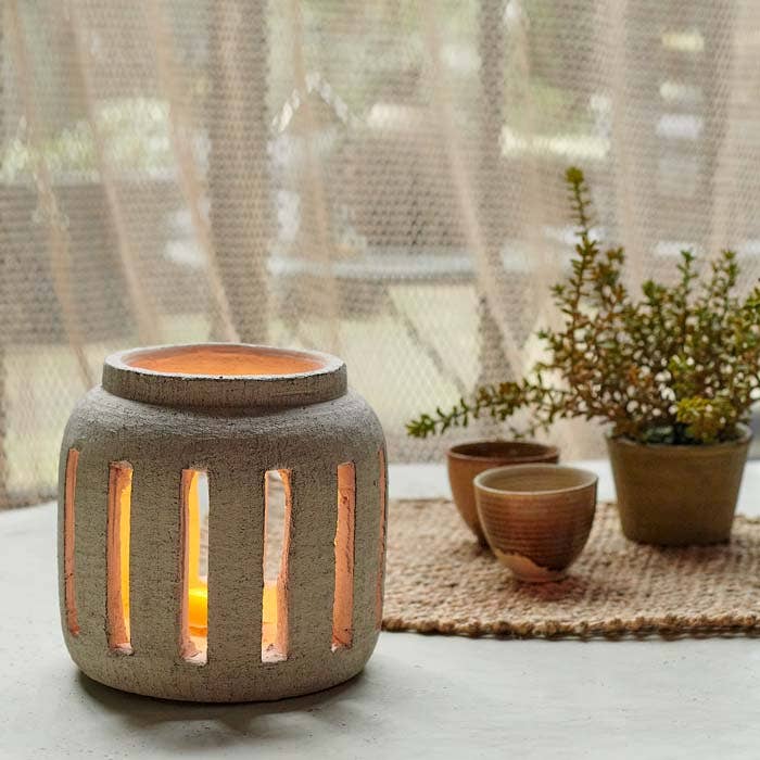 Rustic Cement Lantern
