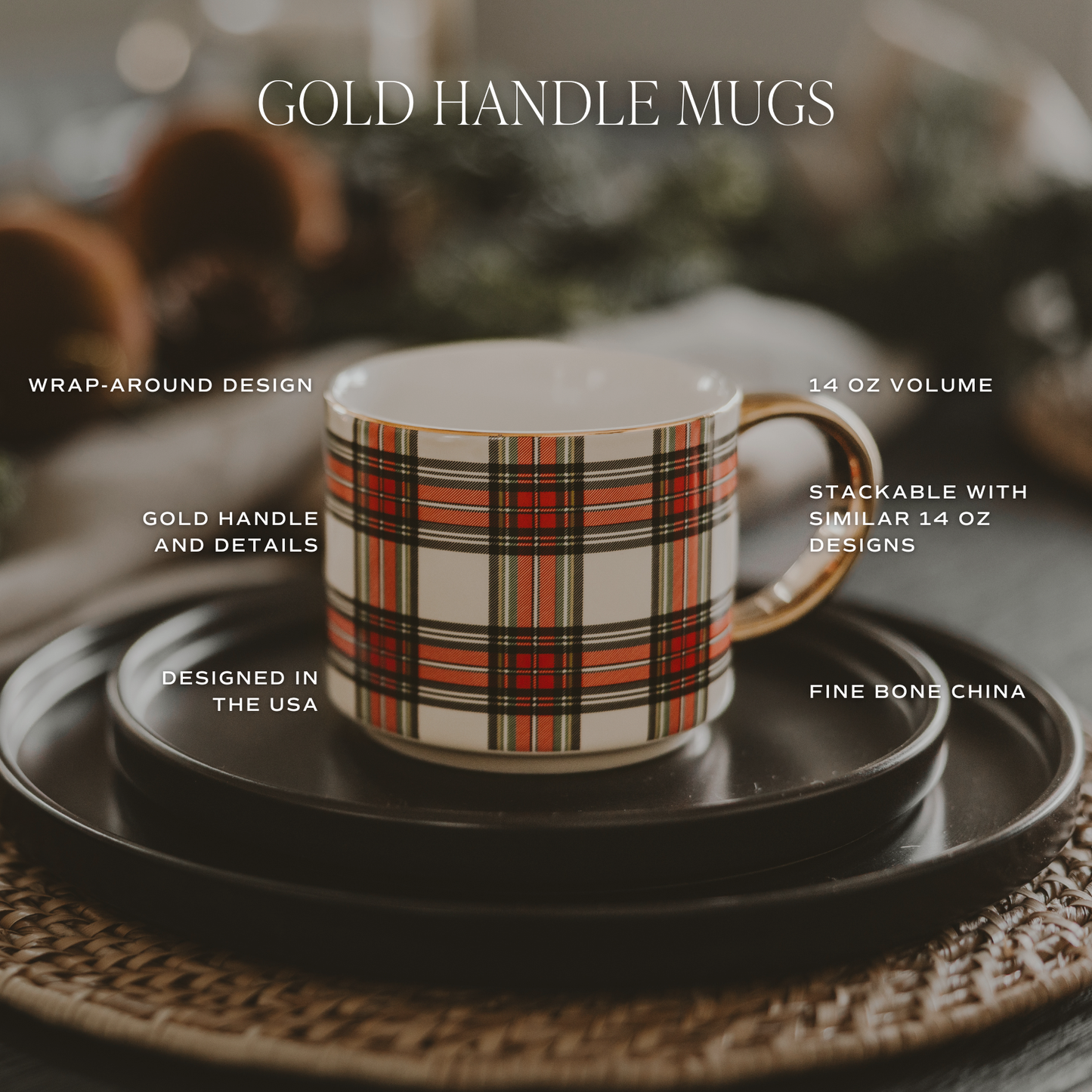 Red Checked Coffee Mug