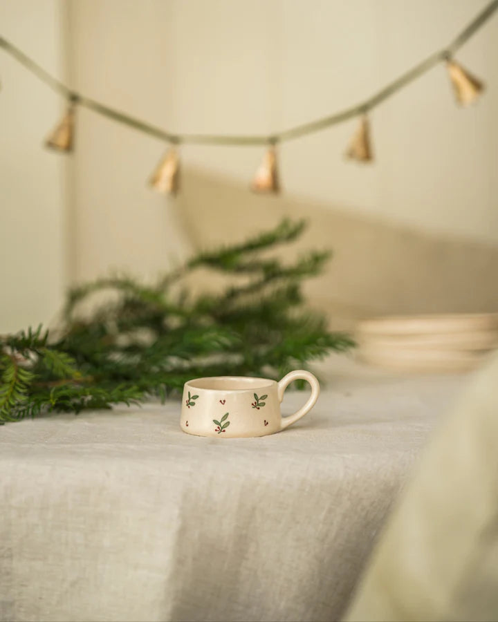 Holly Stoneware Tealight Holder