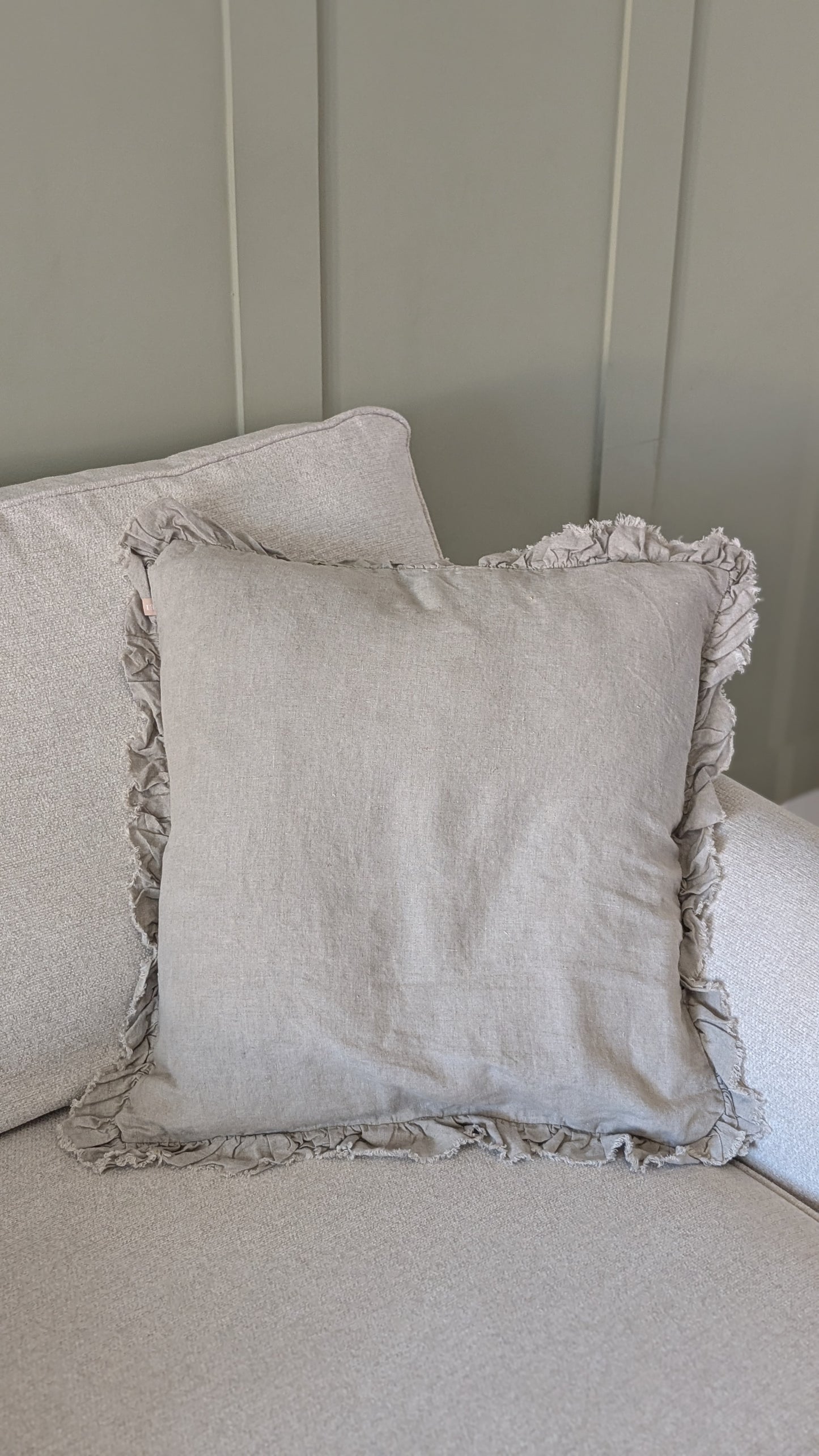 Large Natural Ruffle Cushion Cover