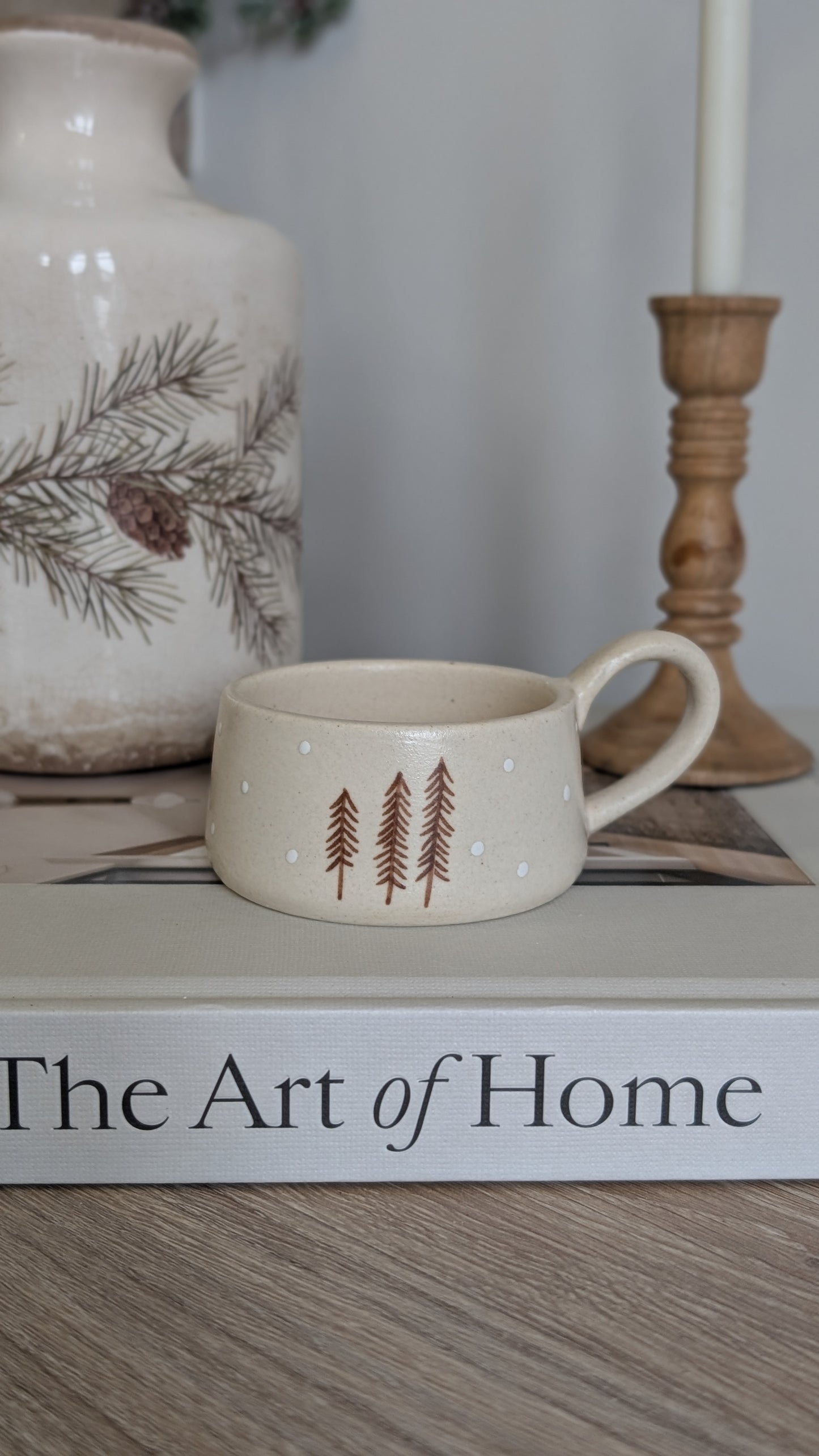 Nordic Pine Stoneware Tealight Holder