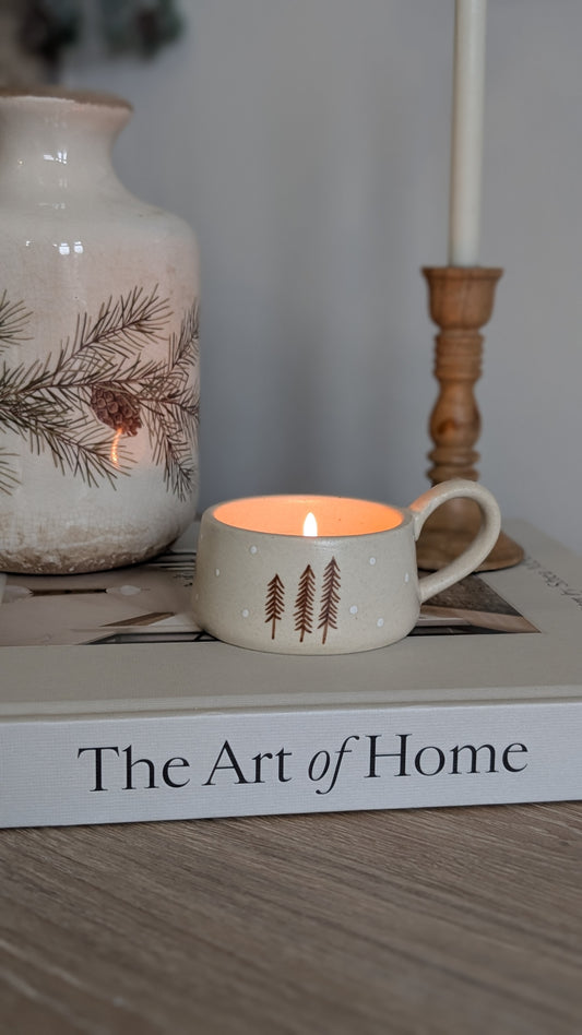 Nordic Pine Stoneware Tealight Holder