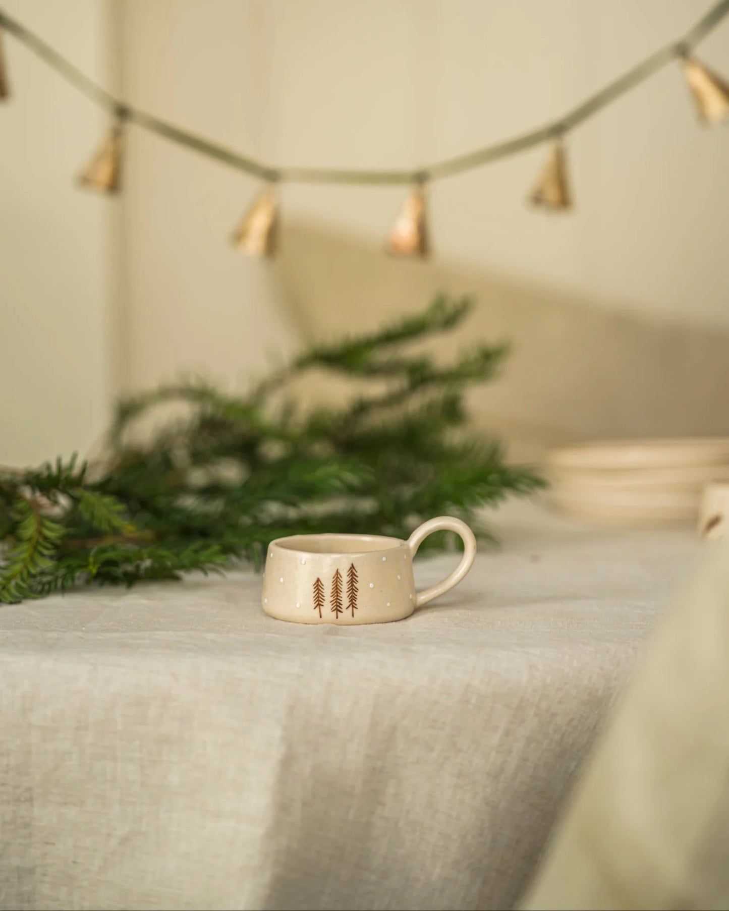 Nordic Pine Stoneware Tealight Holder