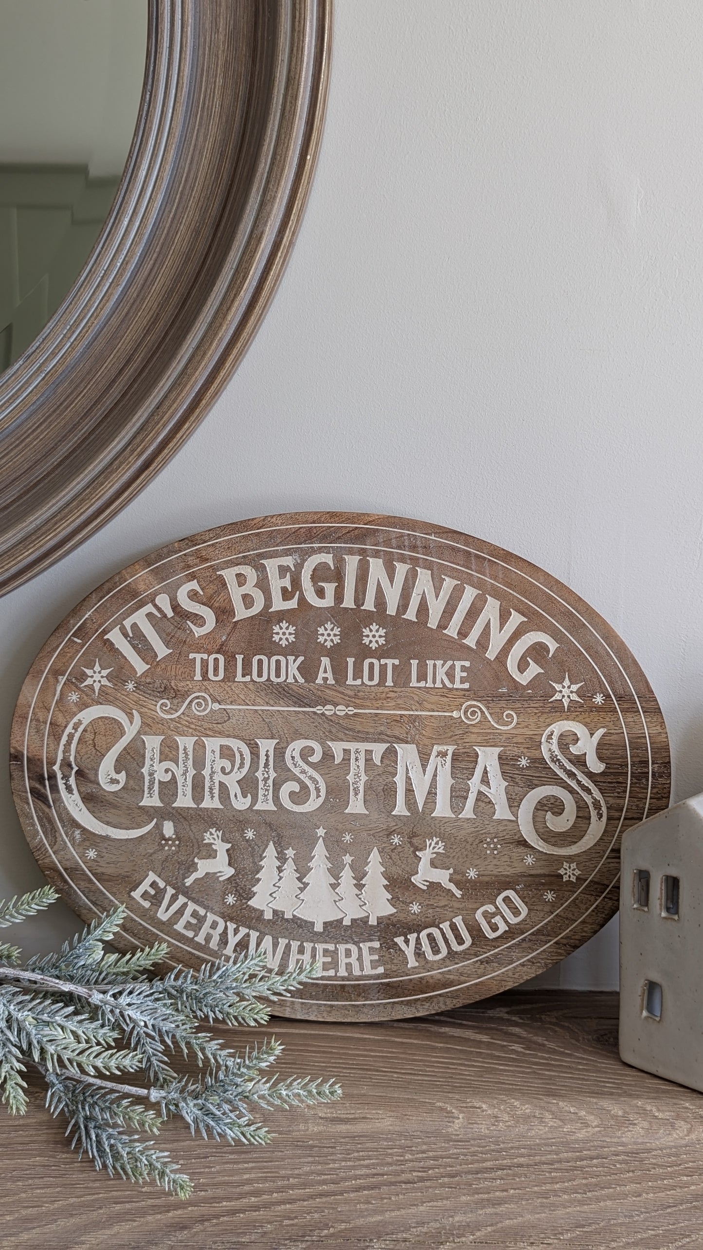 Rustic Wooden Christmas Plaque