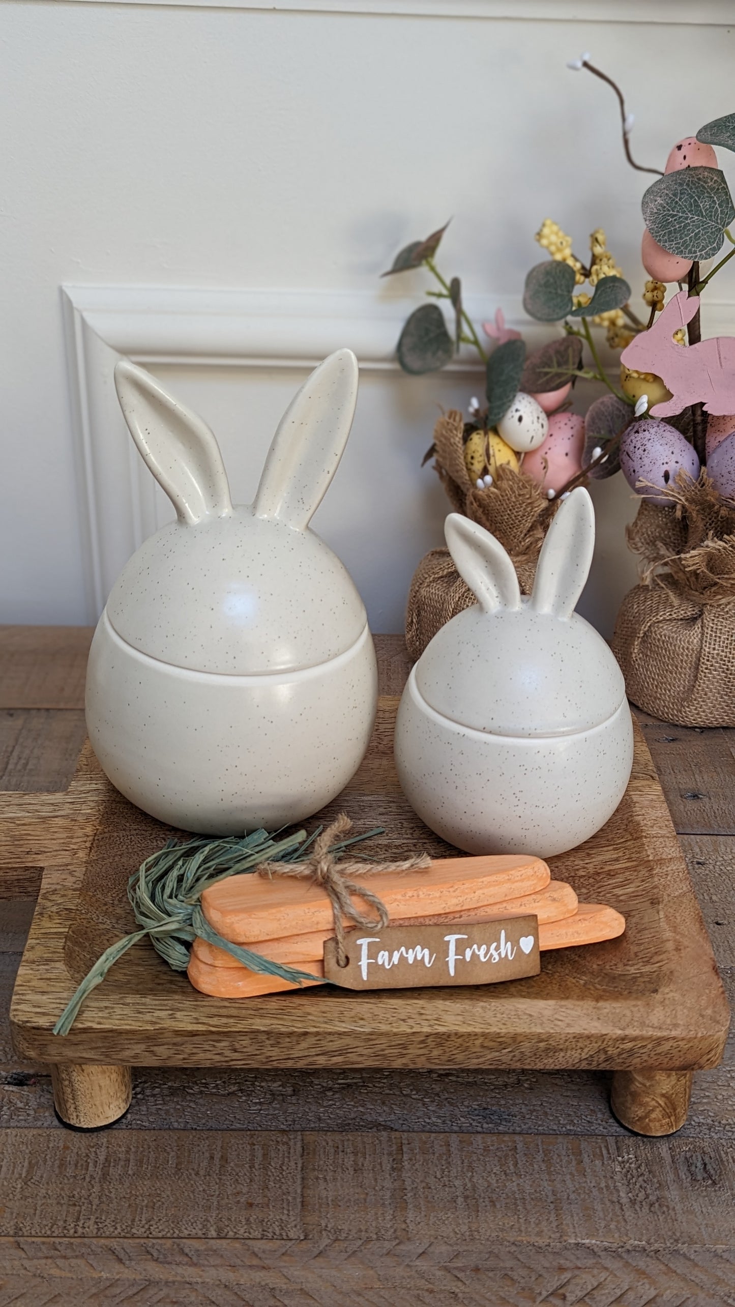 Speckled Ceramic Bunny Pots