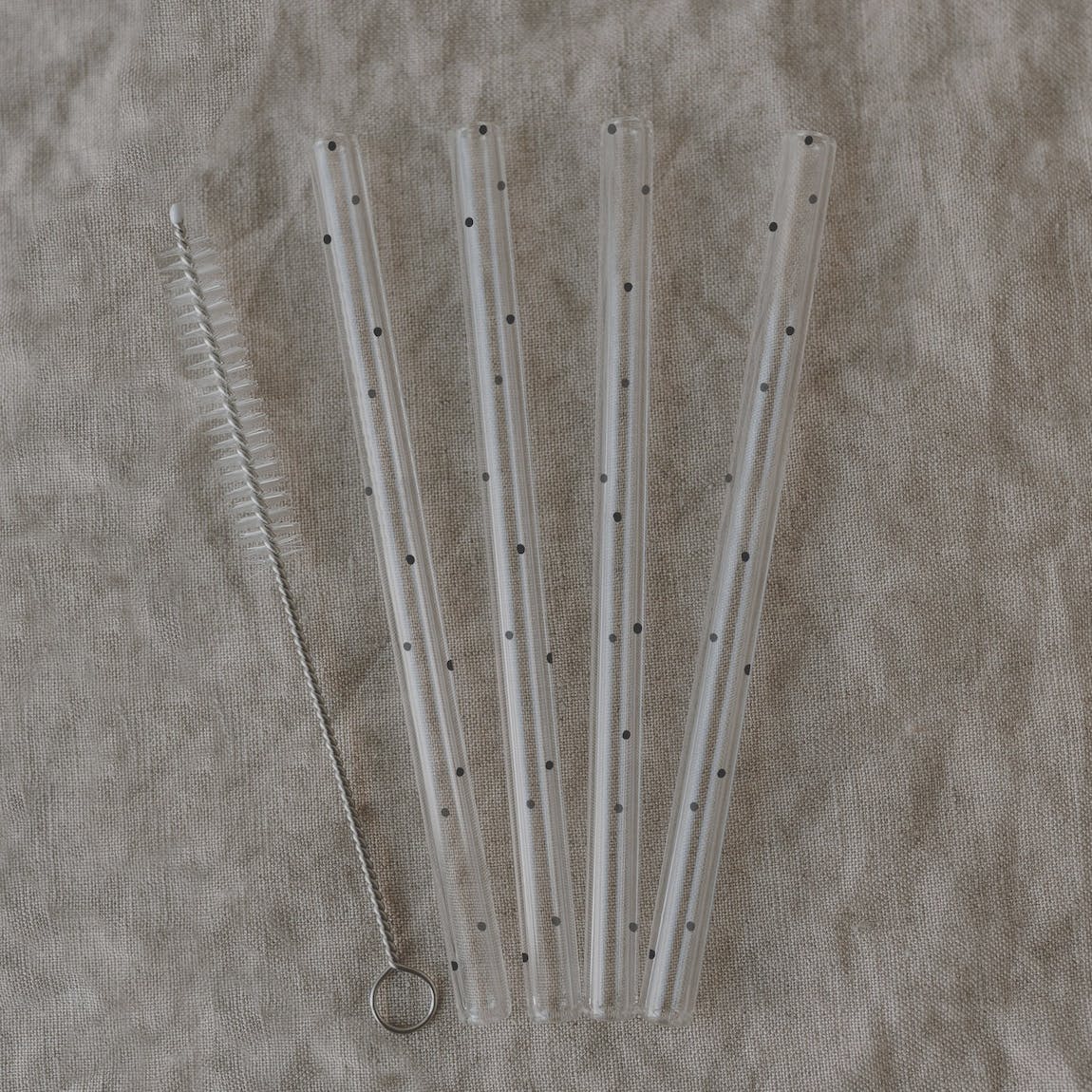 Short Dotty Glass Straws