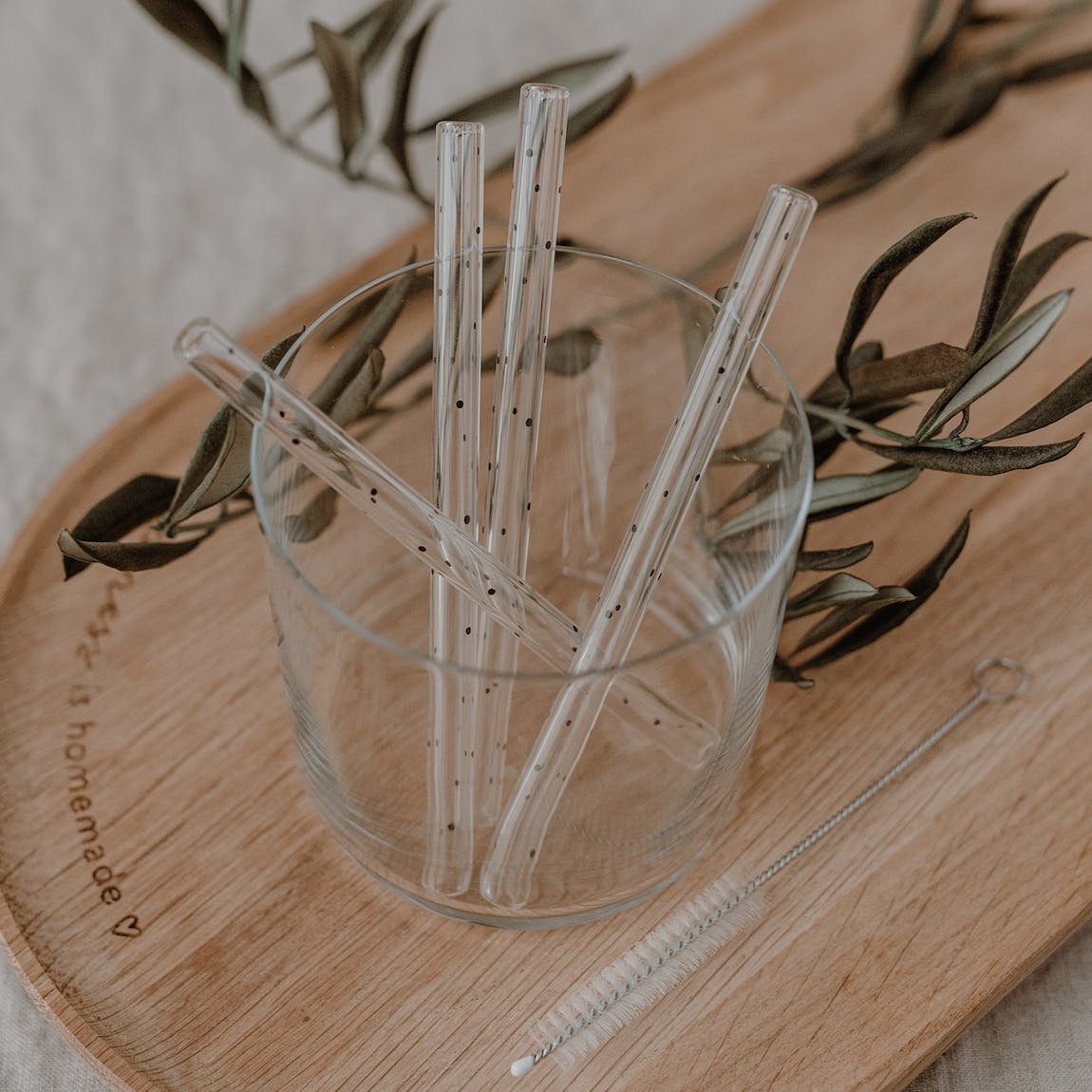 Short Dotty Glass Straws