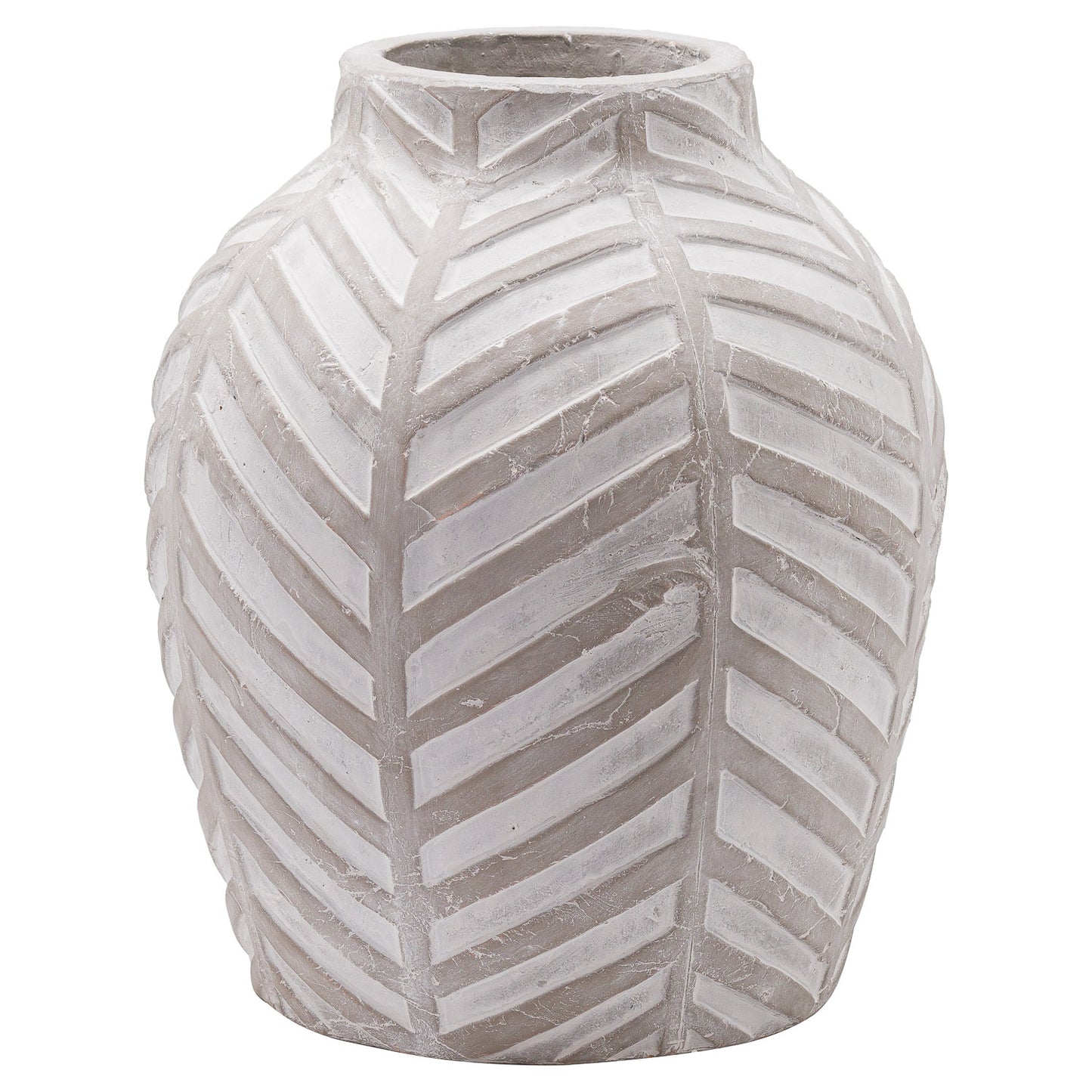 Bloomville Stone Chevron Vase