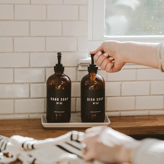 Amber Soap Dispensers