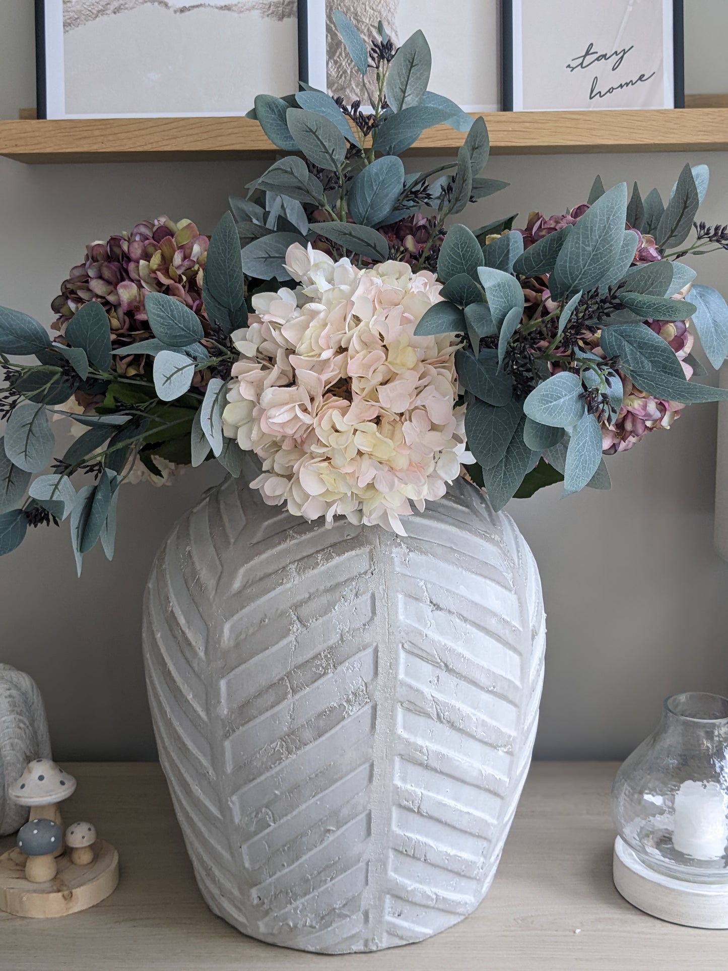 Bloomville Stone Chevron Vase