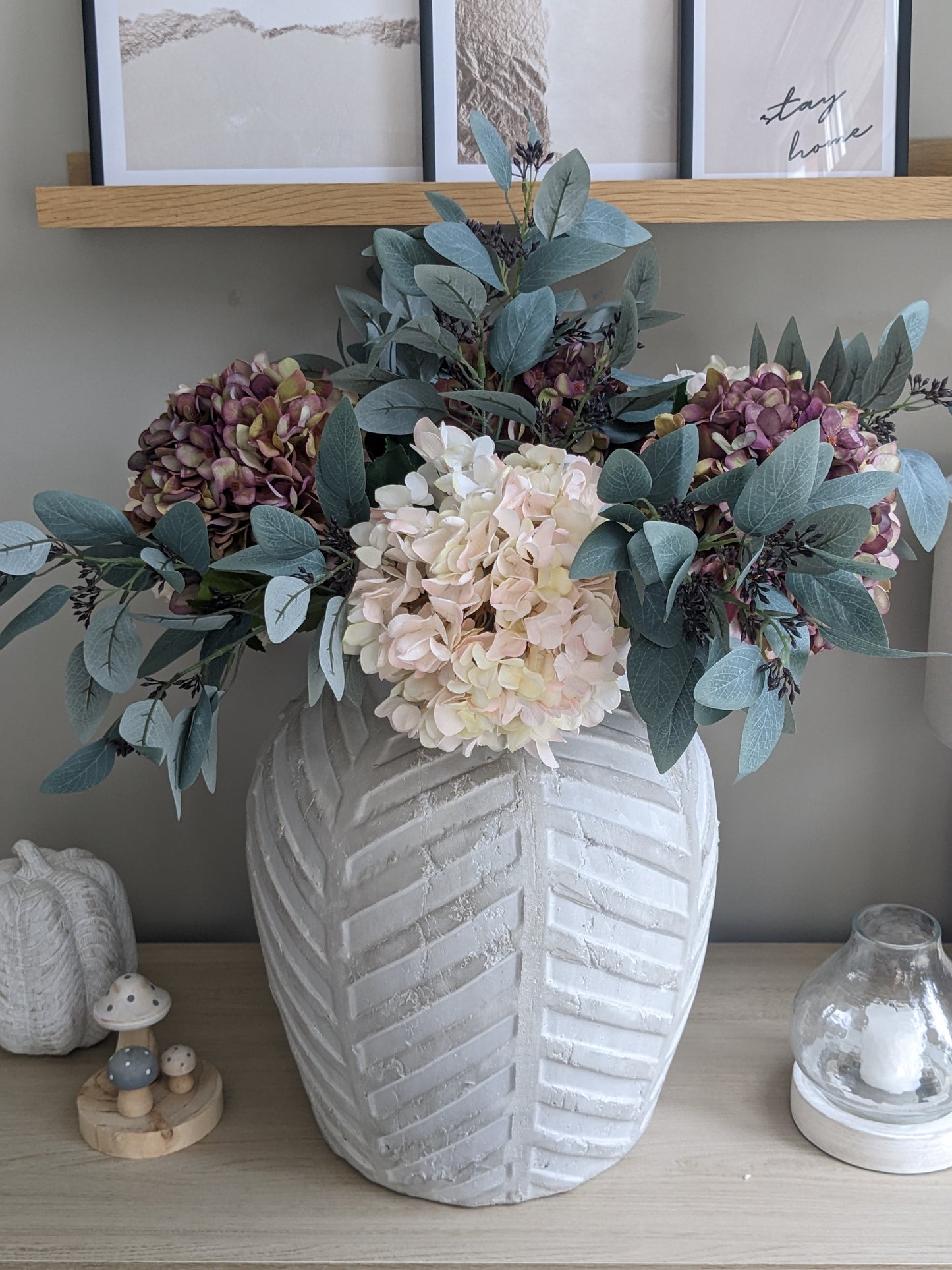 Bloomville Stone Chevron Vase