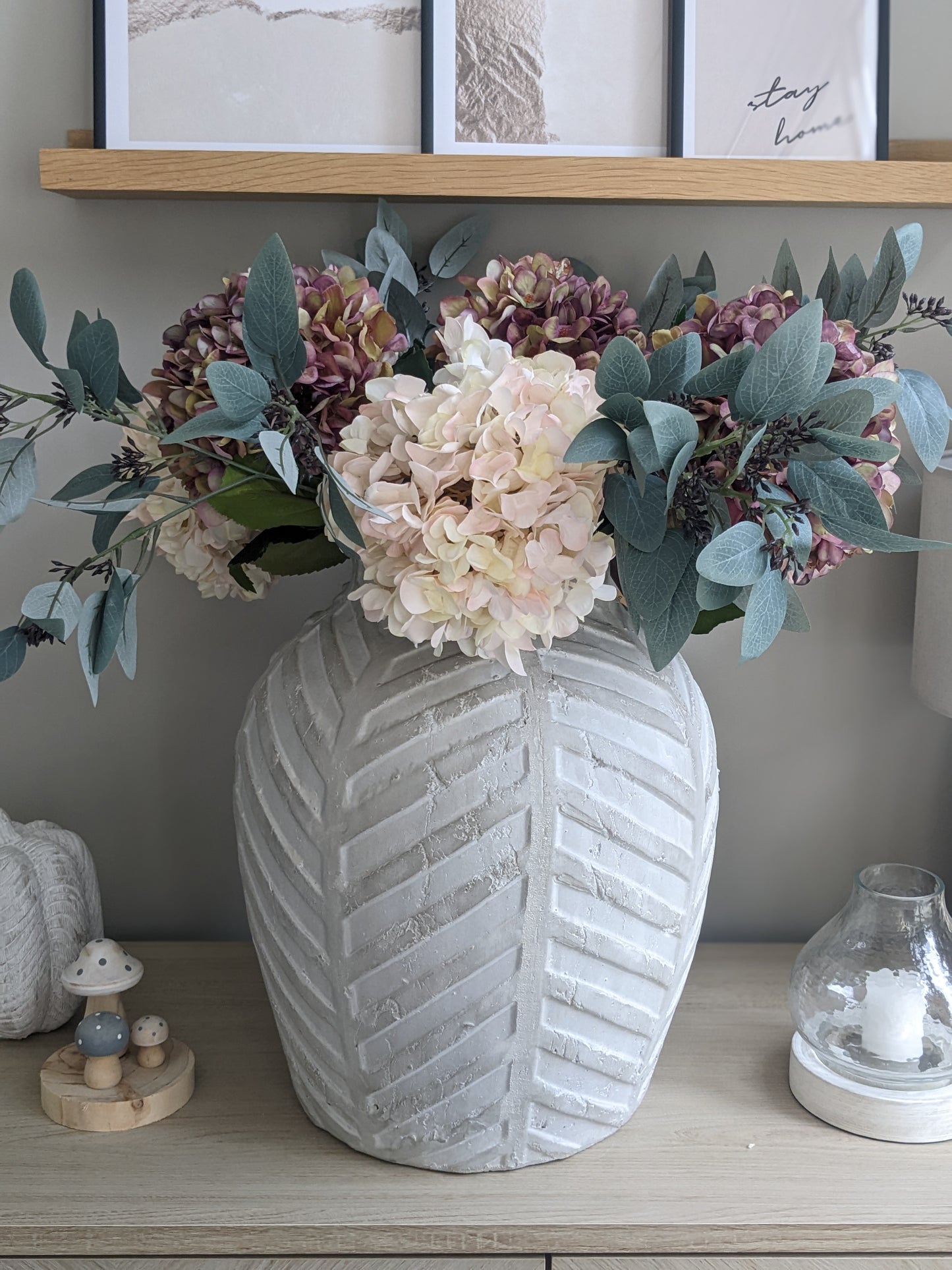 Bloomville Stone Chevron Vase