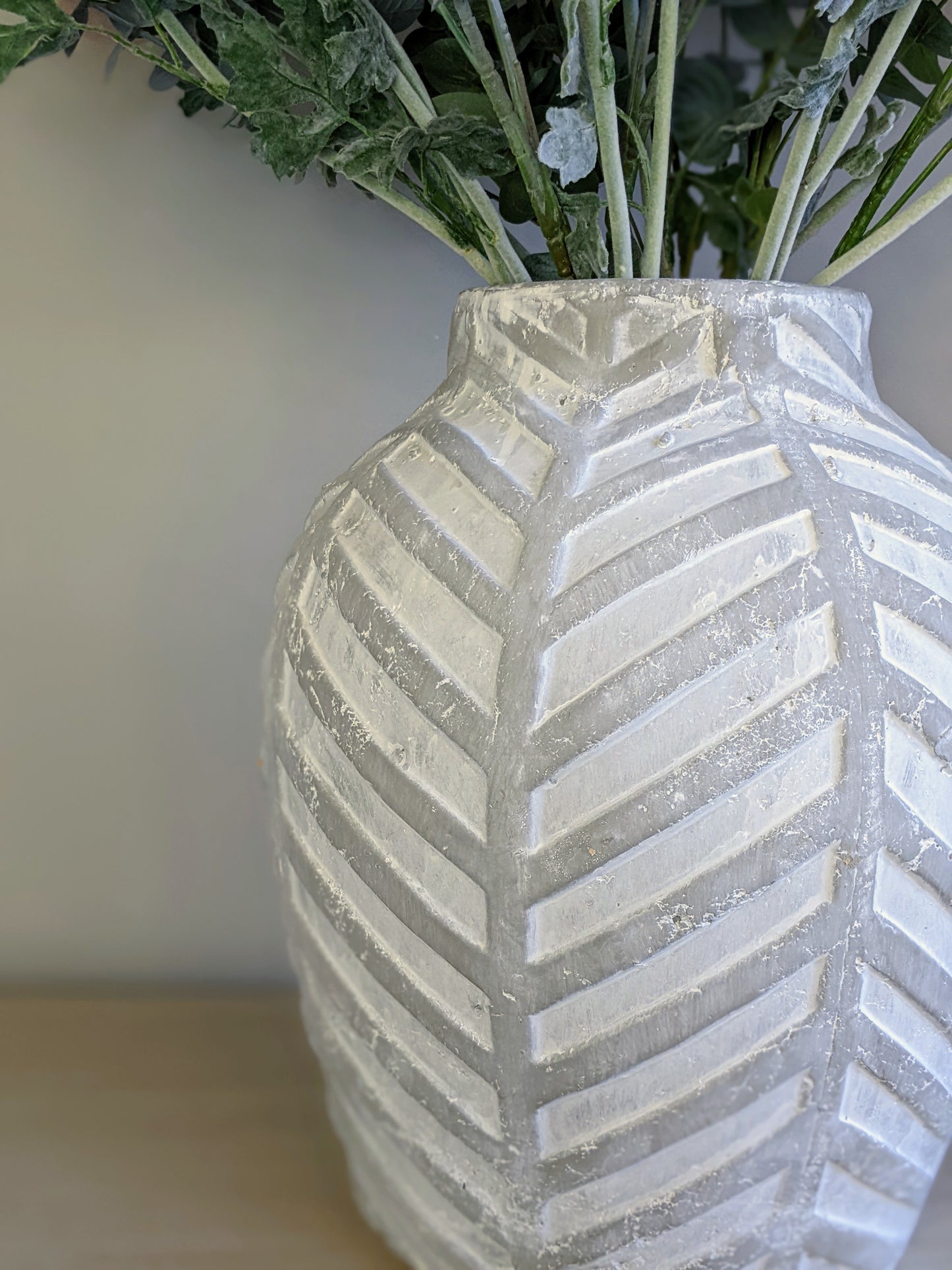 Bloomville Stone Chevron Vase