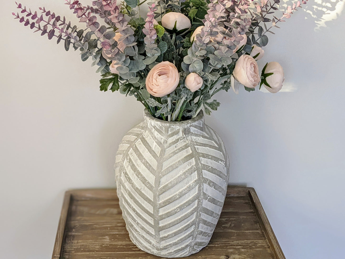 Bloomville Stone Chevron Vase