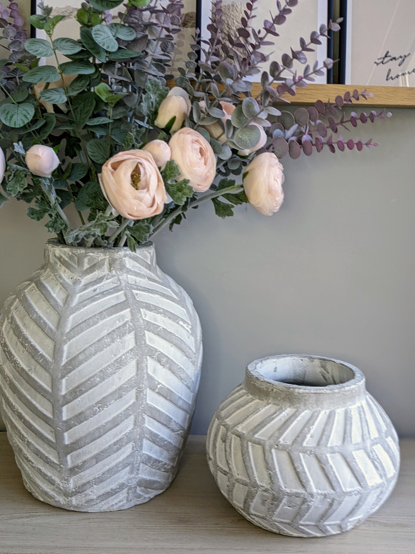Bloomville Stone Chevron Vase