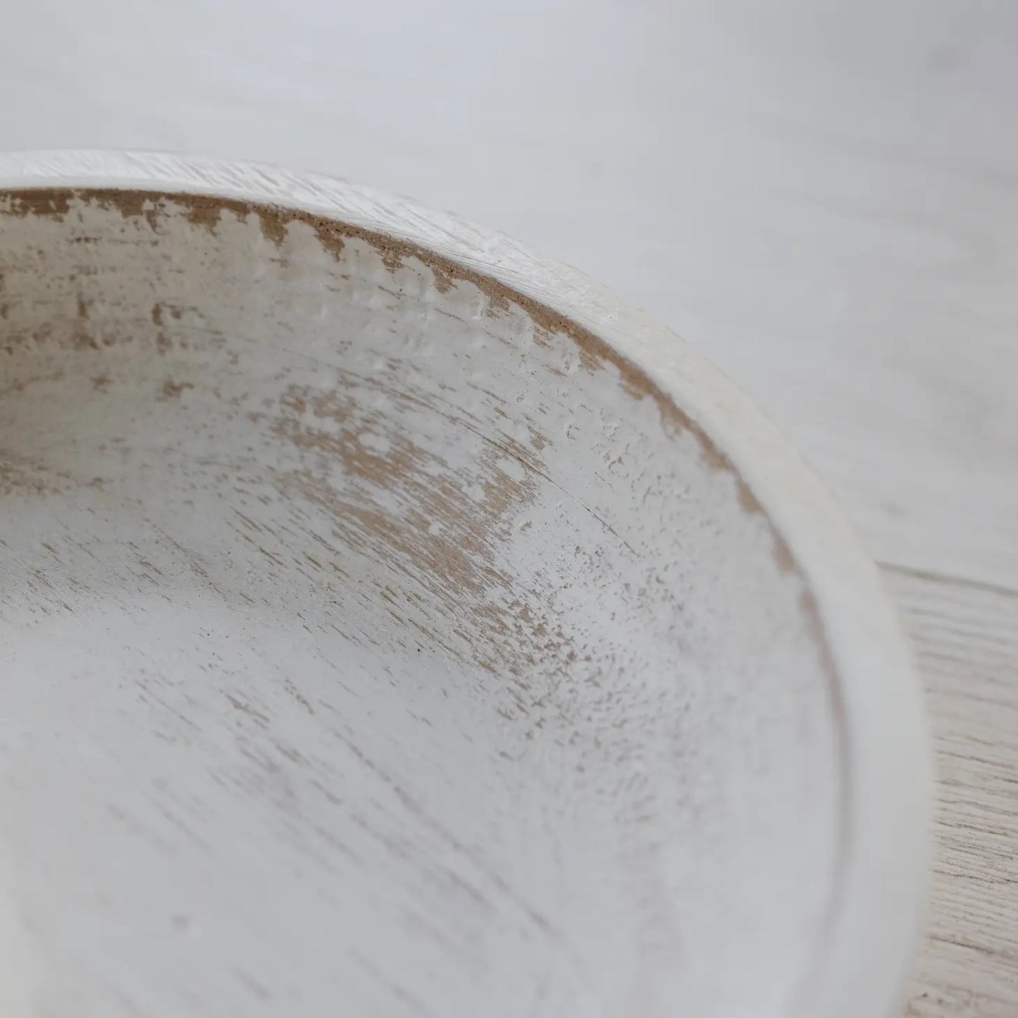 Whitewash Wooden Bowl