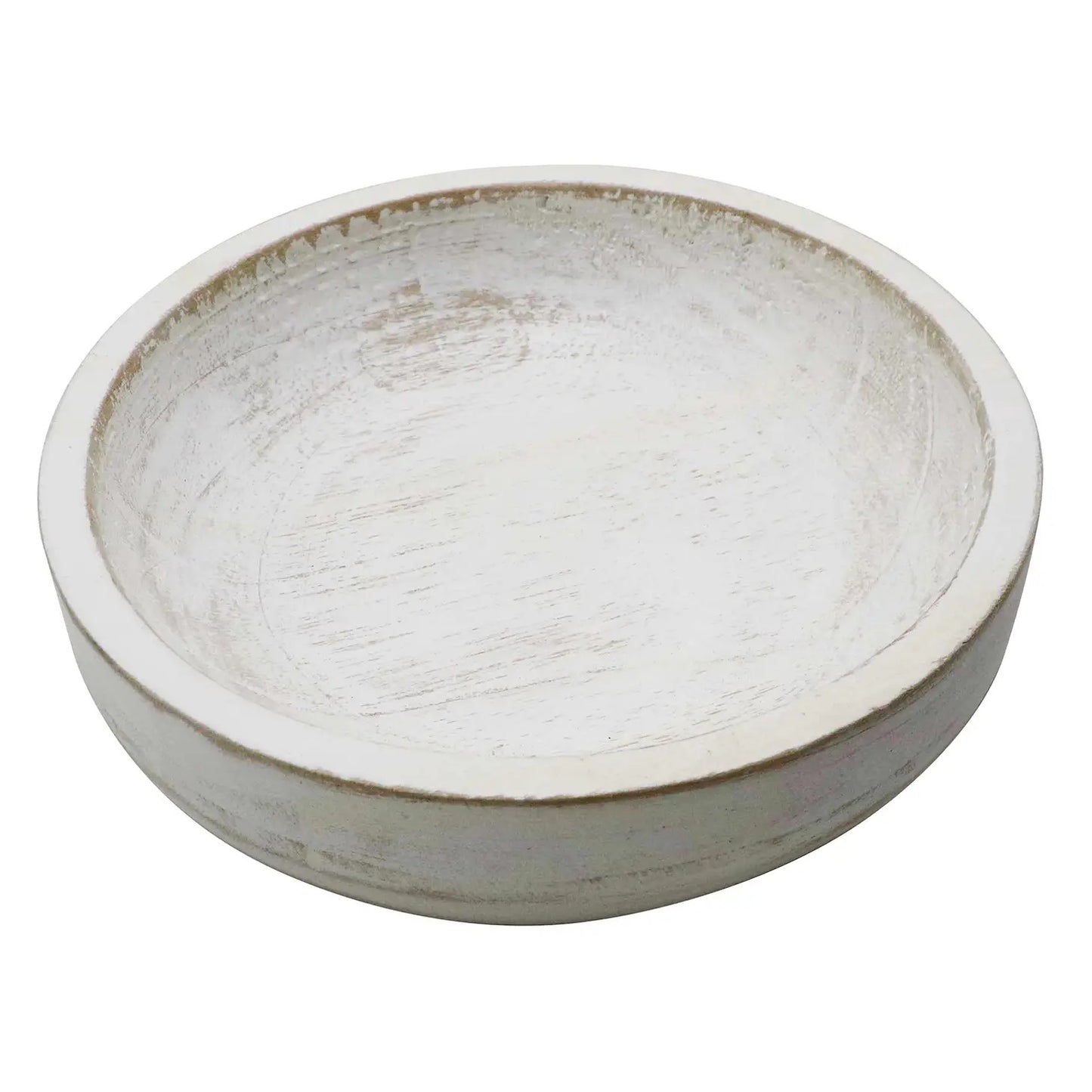 Whitewash Wooden Bowl
