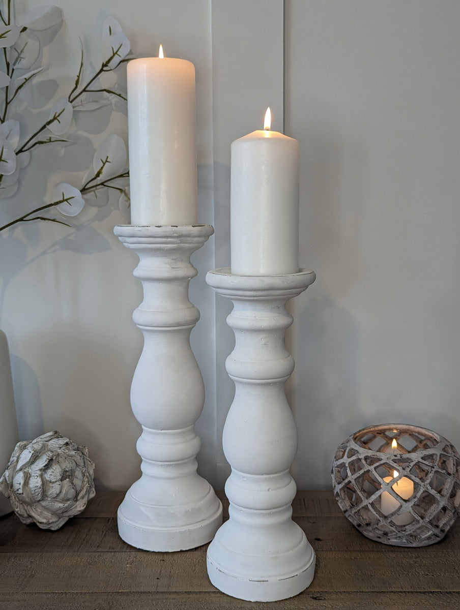White Ceramic Candlesticks Homestyle89