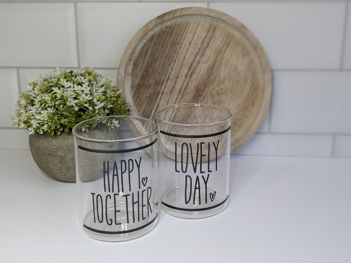 Set of 2 Slogan Glasses