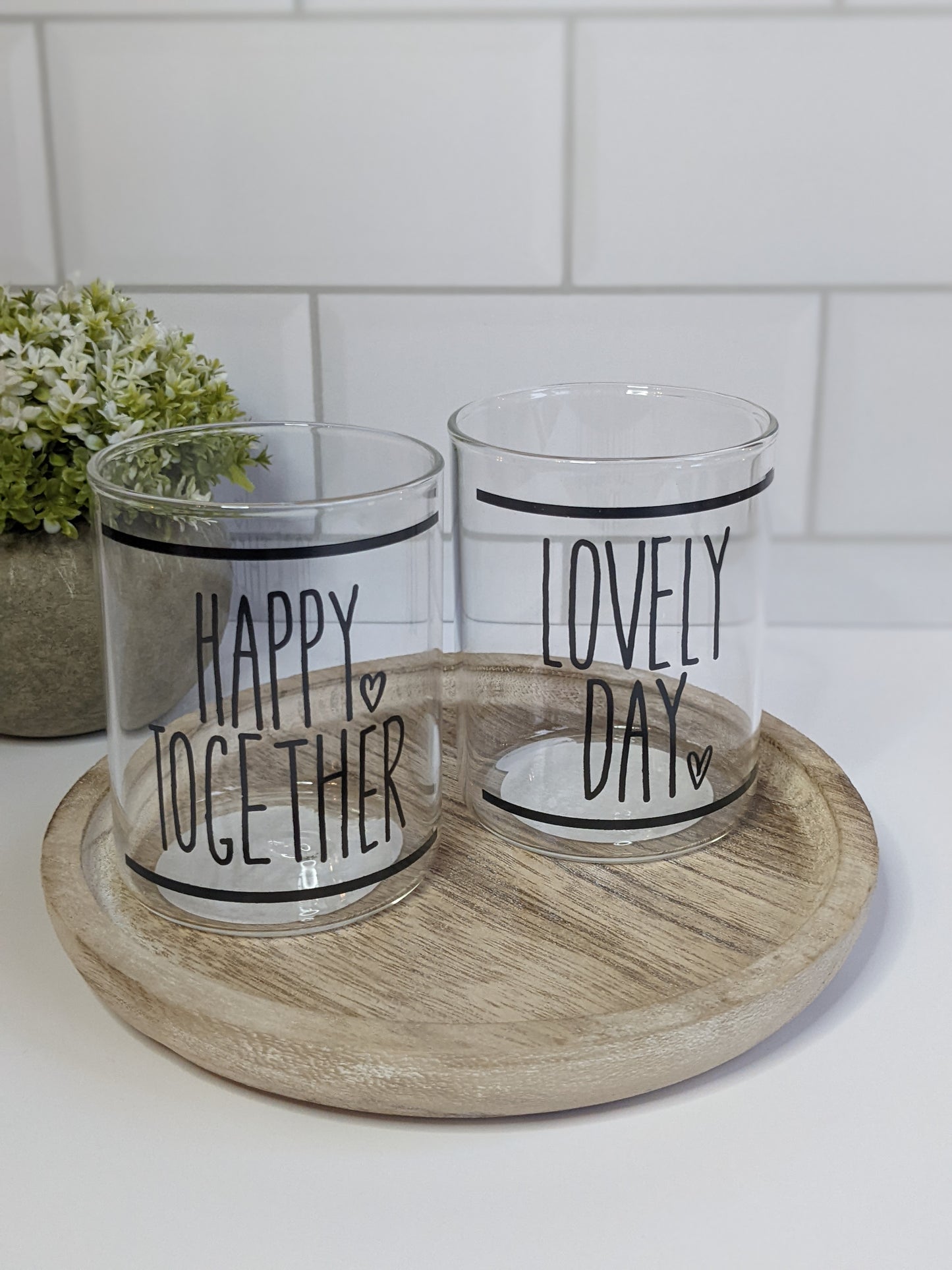 Set of 2 Slogan Glasses
