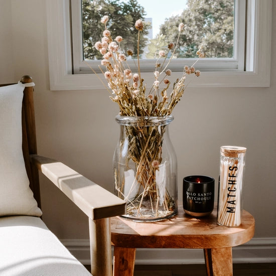 Large White Matchstick Jar