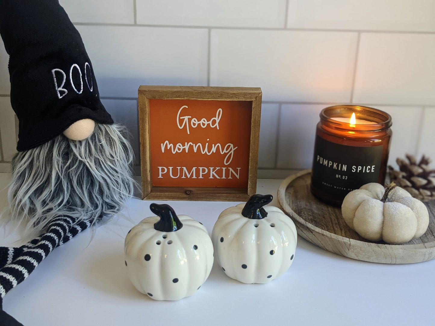 Mono Spot Pumpkin Salt and Pepper Pots
