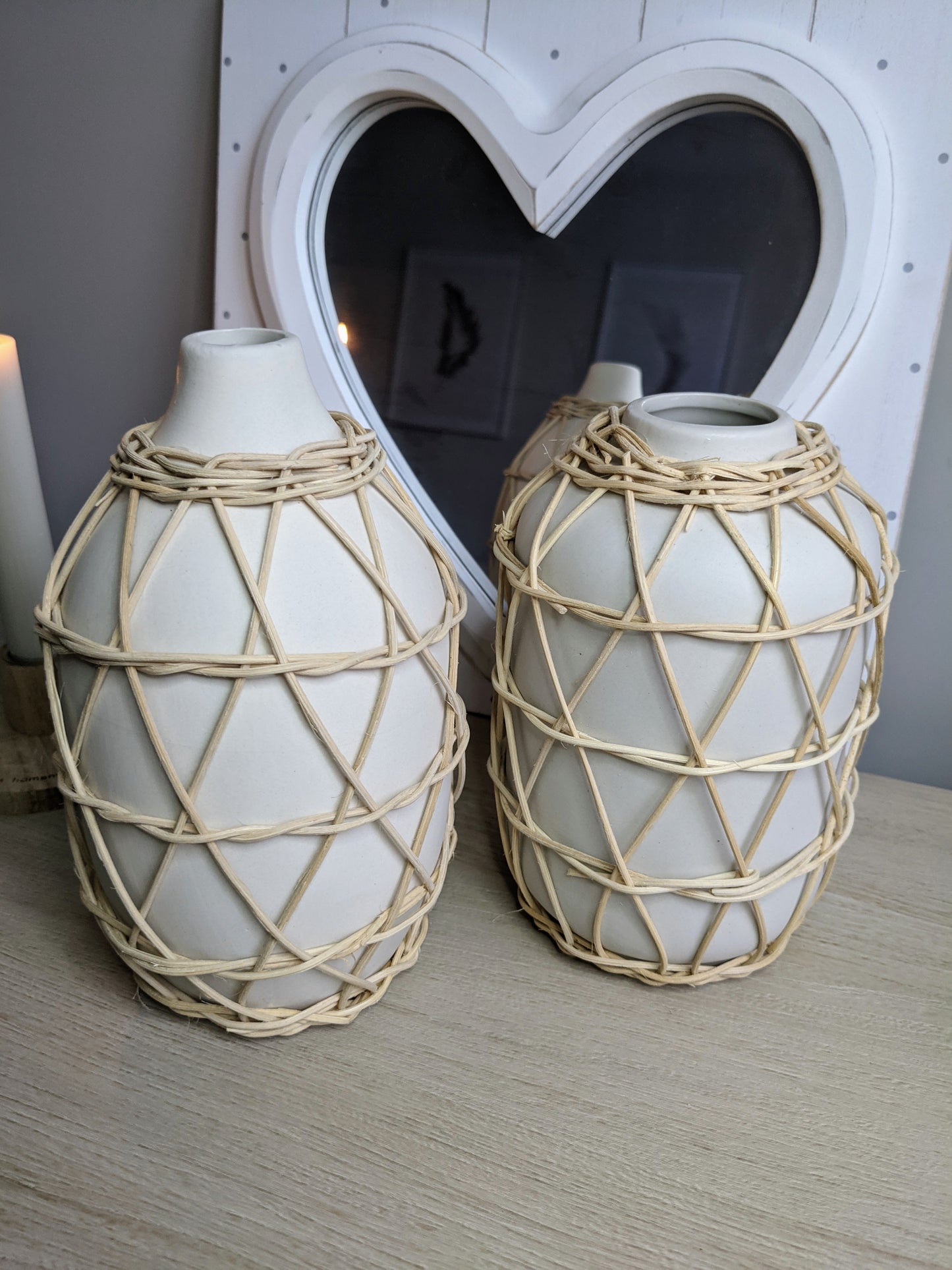 Rattan Wrapped Vases
