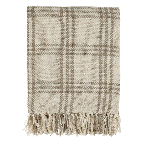 Latte Checked Throw