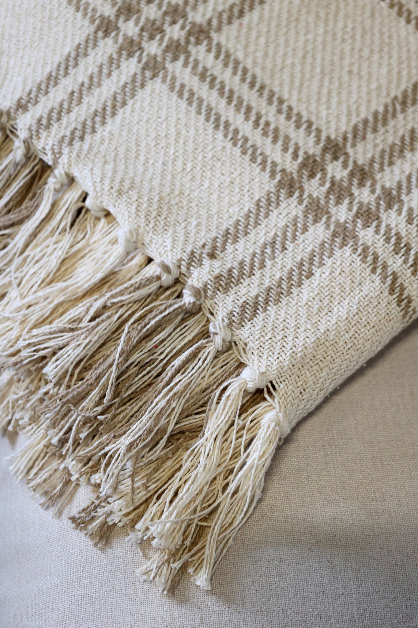 Latte Checked Throw