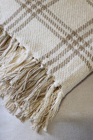 Latte Checked Throw
