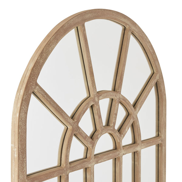 Rustic Collection Arched Paned Wall Mirror