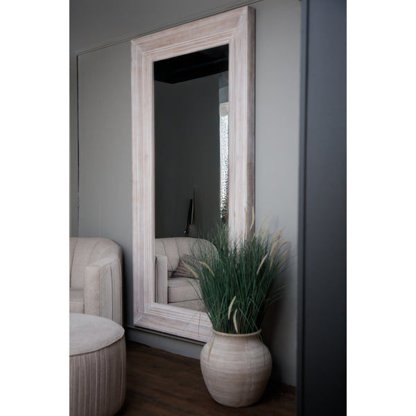 White Washed  Large Mirror