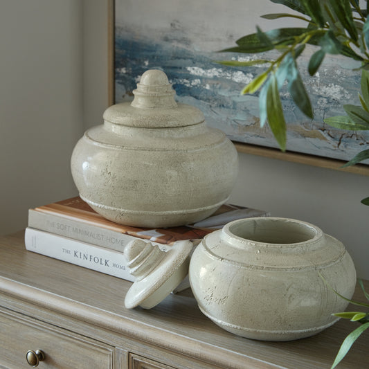 Rustic Glazed Lidded Pot