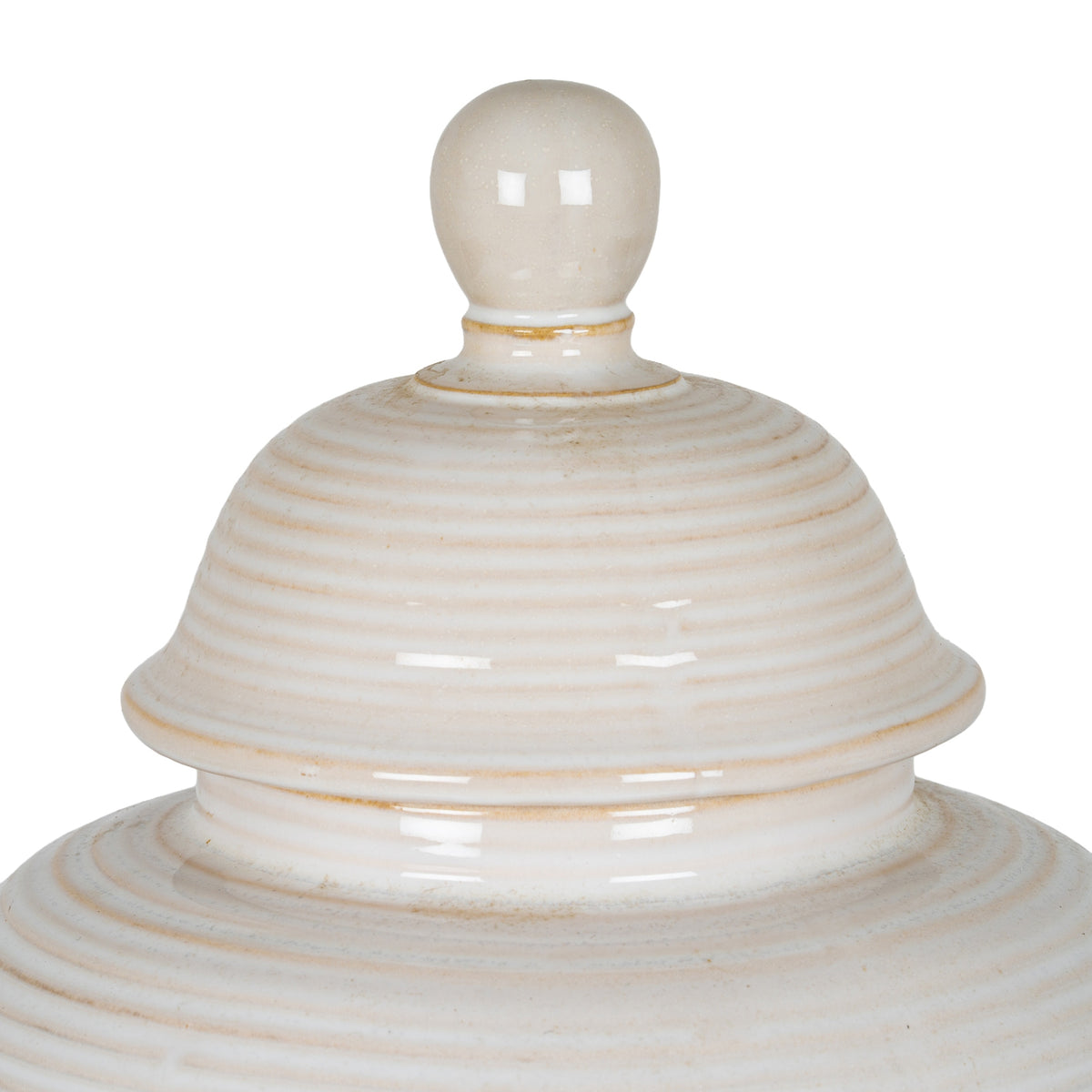 Cream Lidded Ceramic Ginger Jar