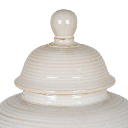 Cream Lidded Ceramic Ginger Jar