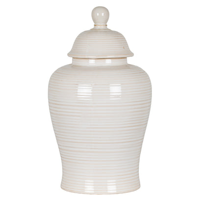 Cream Lidded Ceramic Ginger Jar