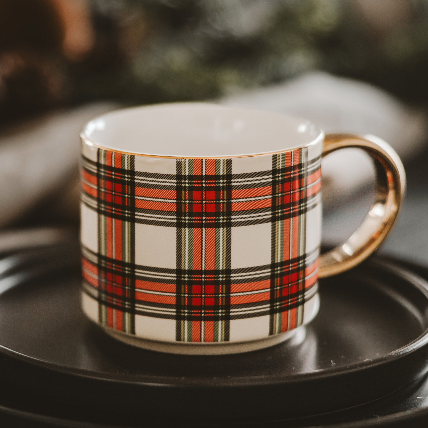 Red Checked Coffee Mug