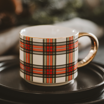 Red Checked Coffee Mug