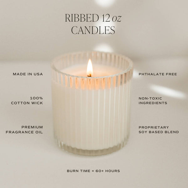 Weekend Ribbed Glass Soy Candle