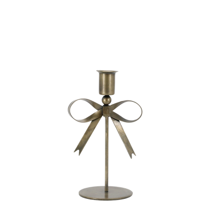 Large Brass Bow Candlesticks