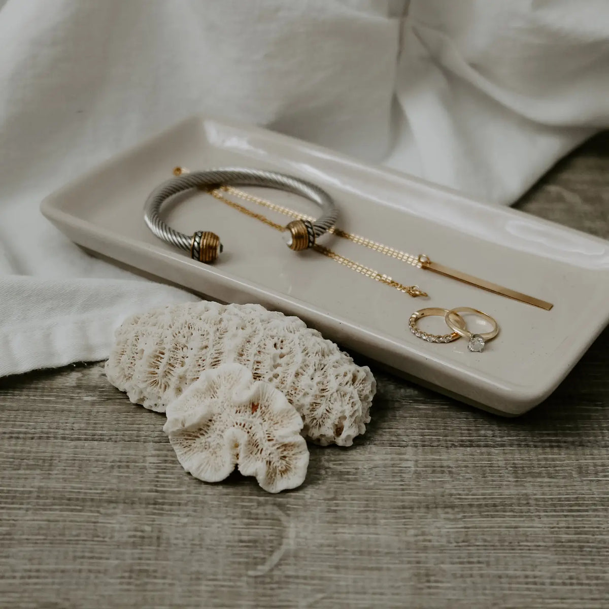 Stoneware Speckled Tray