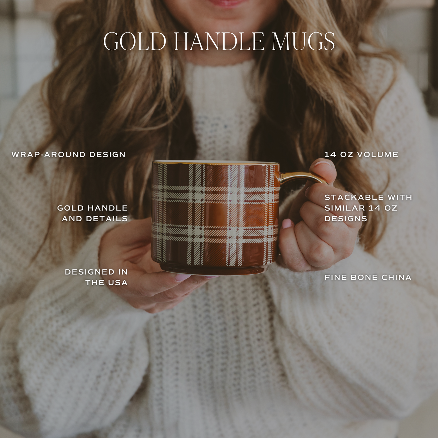 Brown Checked Coffee Mug