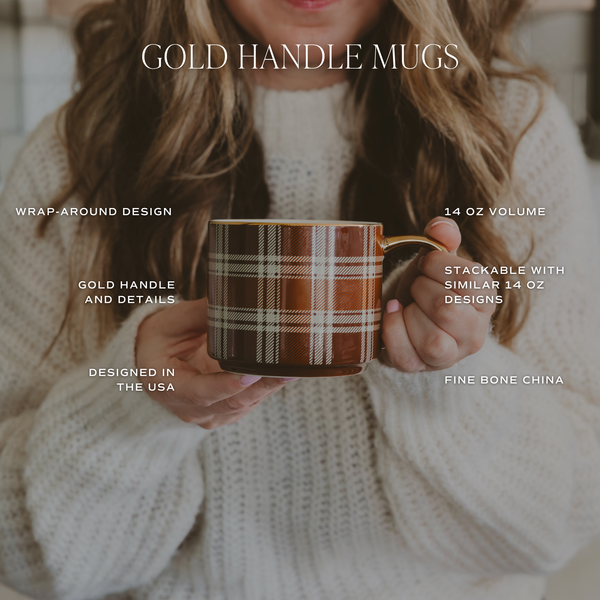 Brown Checked Coffee Mug
