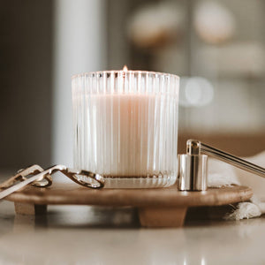 Weekend Ribbed Glass Soy Candle