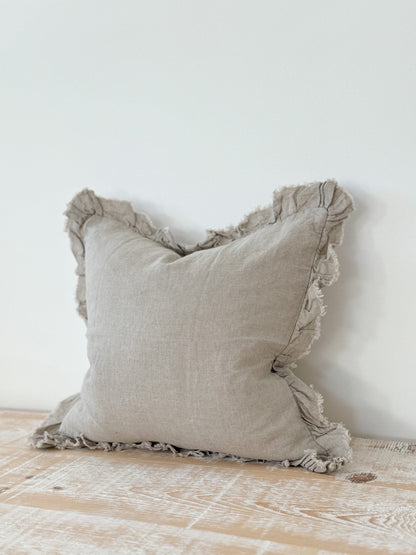 Large Natural Ruffle Cushion Cover