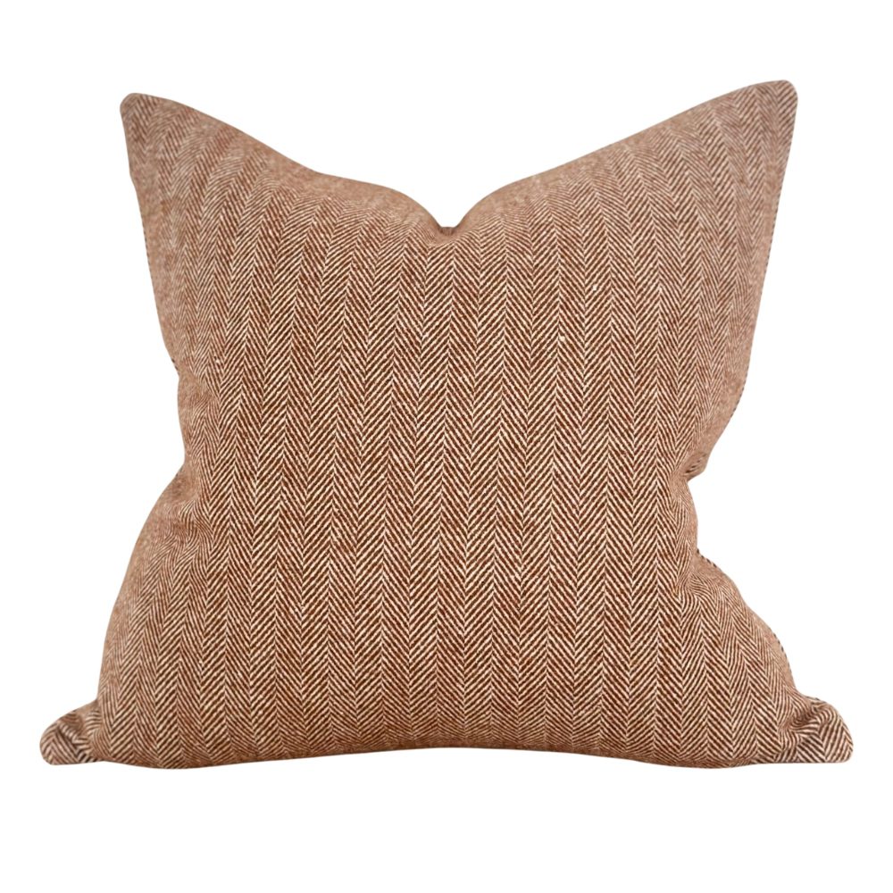 Rust Herringbone Cushion Cover