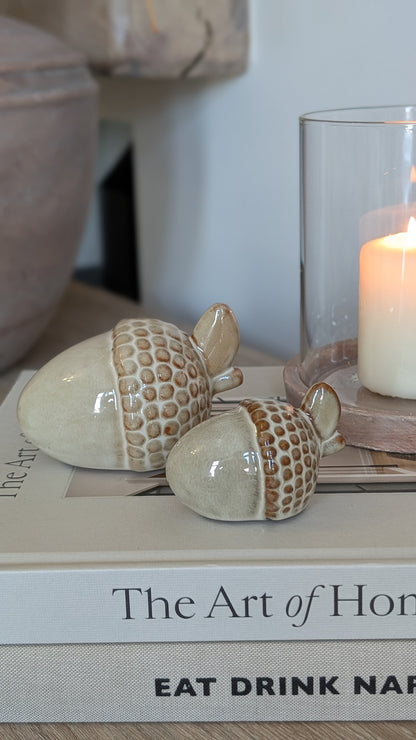 Set of 2 Glazed Acorns