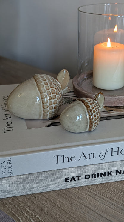 Set of 2 Glazed Acorns